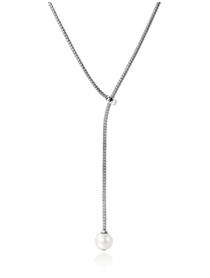 John Hardy Freshwater Pearl Sterling Silver Lariat Necklace